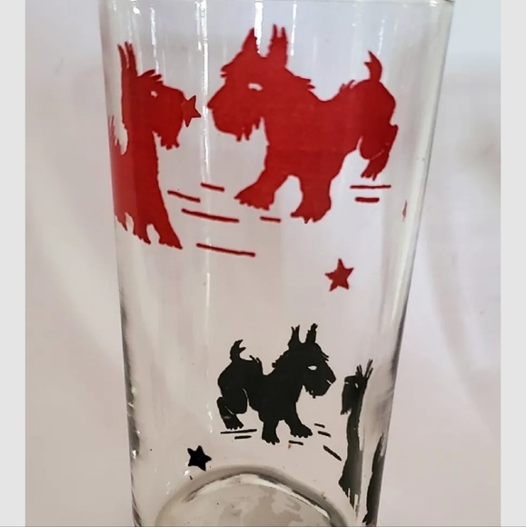 Scottie dog juice glasses Scottish terrier vintage water glasses set of two - Picture 2 of 4